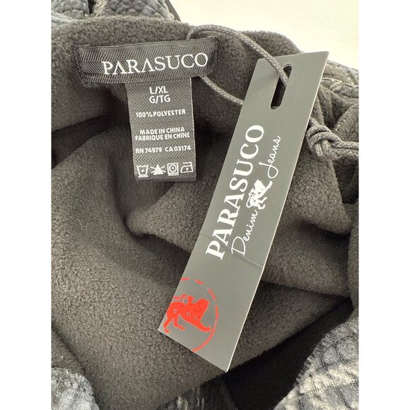 Parasuco Womens L/XL Plaid Poncho‎ Cape Coat Grey & White 100% Polyester - Picture 4 of 6